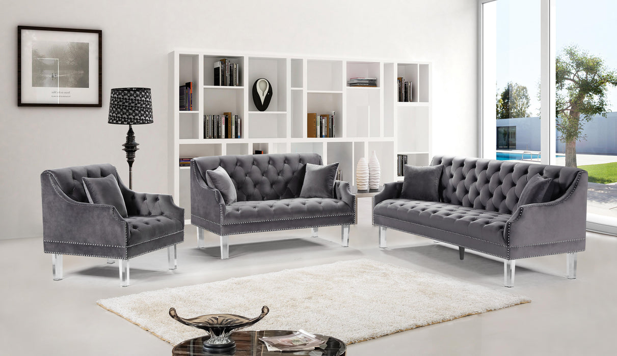 Roxy Grey Velvet Loveseat - Furniture Stars (Chicago, IL)