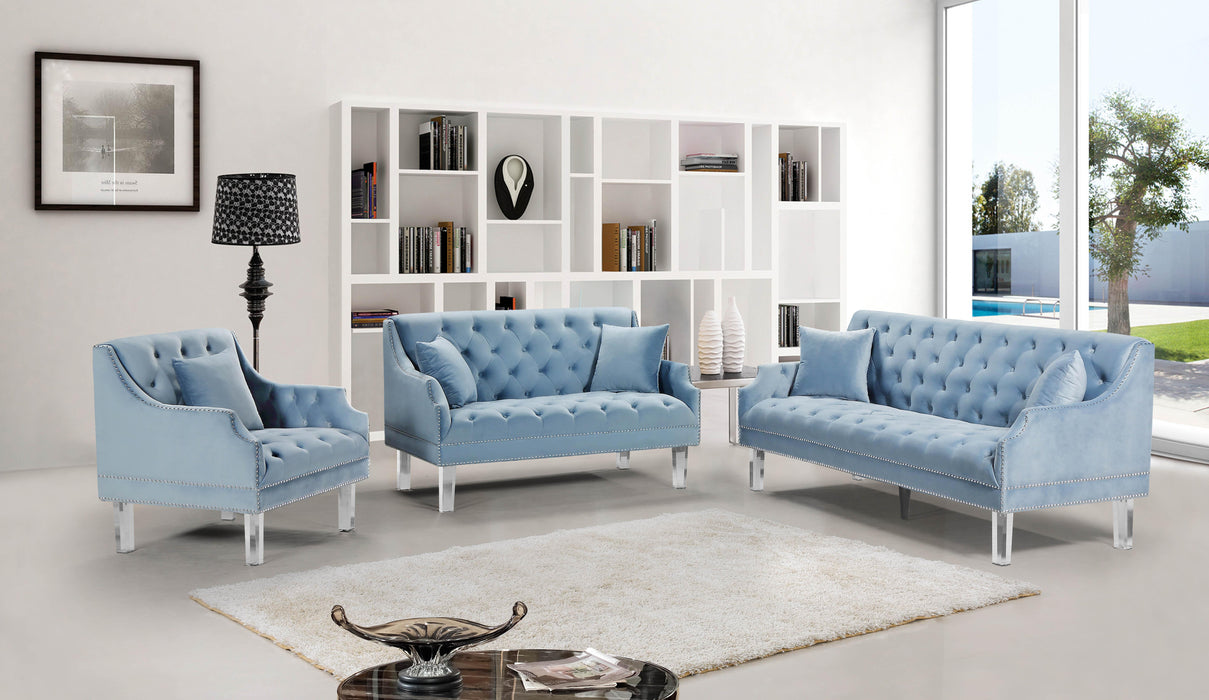 Roxy Sky Blue Velvet Sofa - Furniture Stars (Chicago, IL)