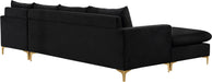 Naomi Black Velvet 2pc. Reversible Sectional - Furniture Stars (Chicago, IL)
