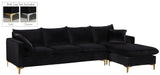 Naomi Black Velvet 2pc. Reversible Sectional - Furniture Stars (Chicago, IL)