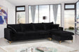 Naomi Black Velvet 2pc. Reversible Sectional - Furniture Stars (Chicago, IL)
