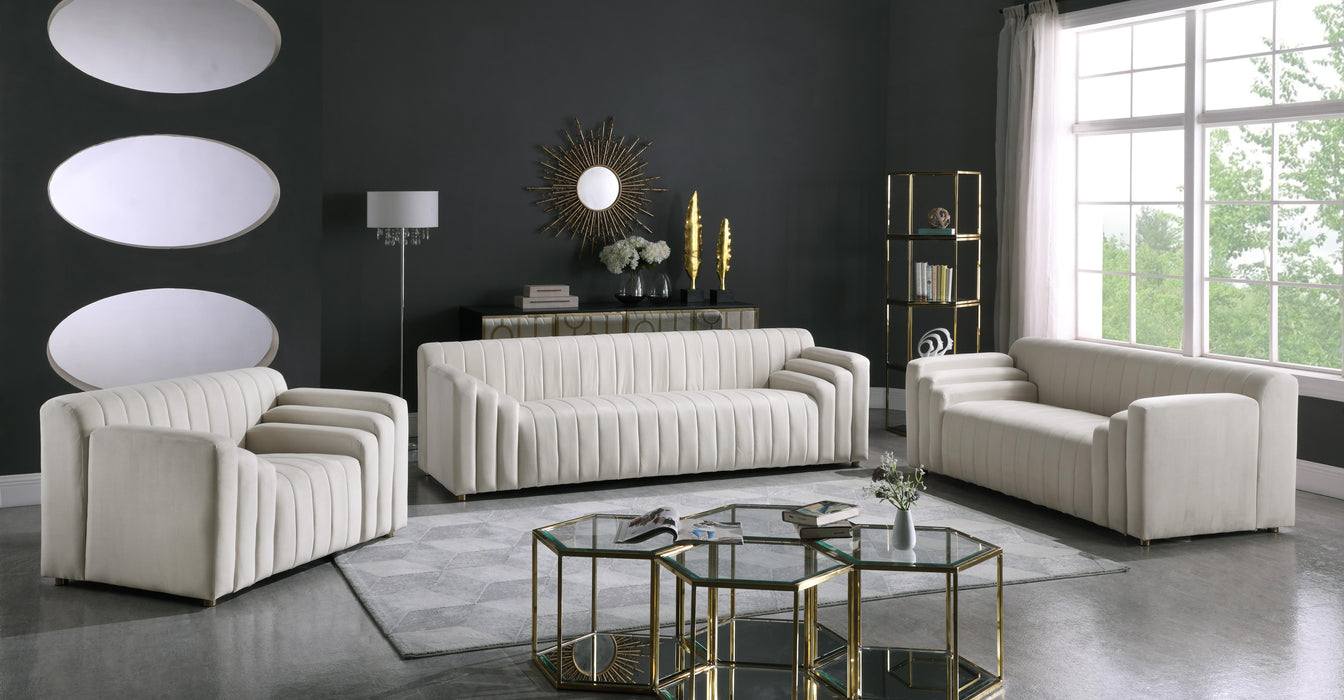 Naya Cream Velvet Sofa - Furniture Stars (Chicago, IL)