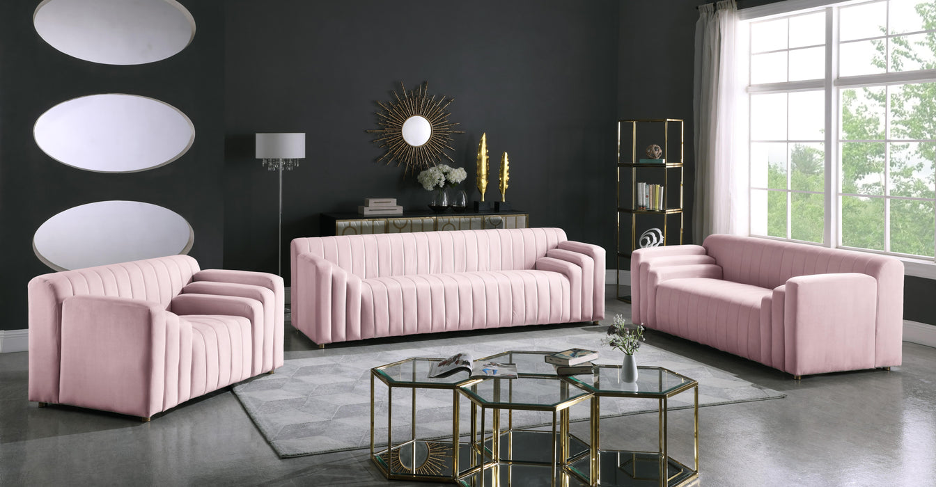 Naya Pink Velvet Loveseat - Furniture Stars (Chicago, IL)