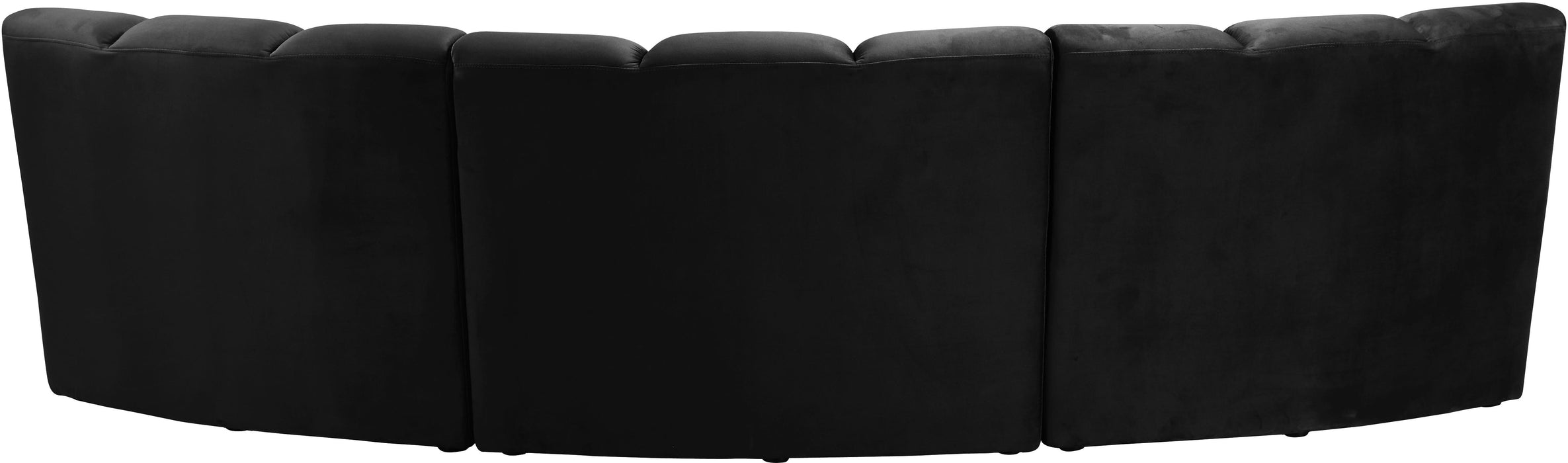 Infinity Black Velvet 3pc. Modular Sectional