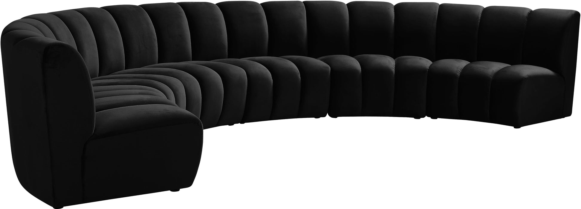 Infinity Black Velvet 6pc. Modular Sectional