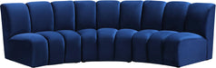 Infinity Navy Velvet 3pc. Modular Sectional - Furniture Stars (Chicago, IL)