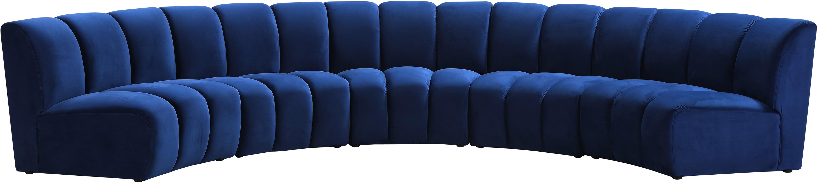 Infinity Navy Velvet 5pc. Modular Sectional image