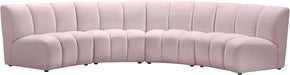 Infinity Pink Velvet 4pc. Modular Sectional image