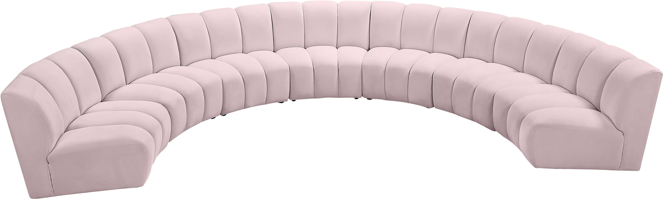 Infinity Pink Velvet 7pc. Modular Sectional