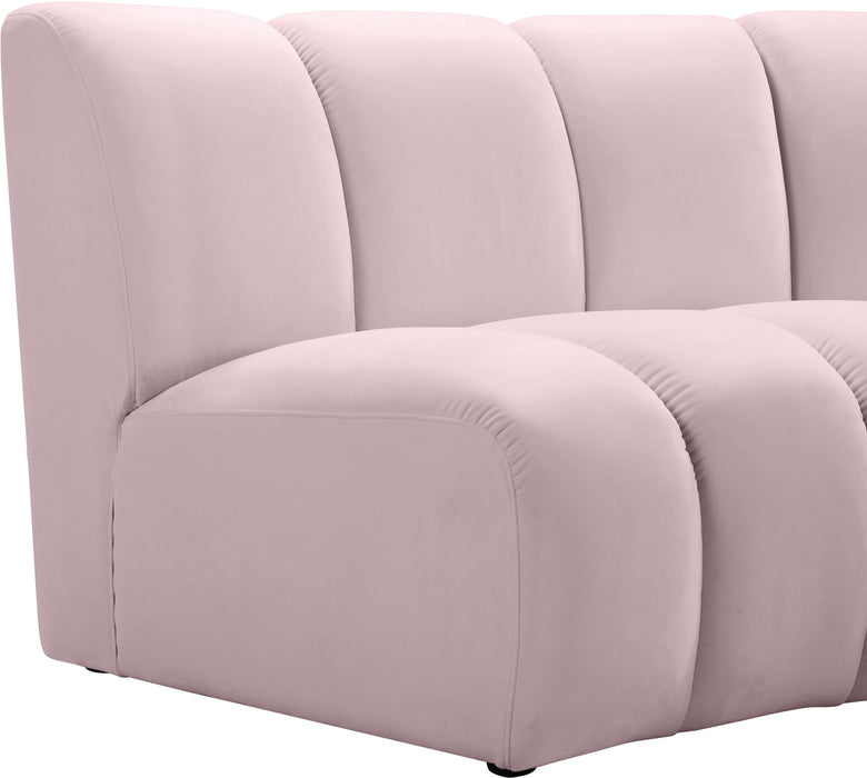 Infinity Pink Velvet 7pc. Modular Sectional