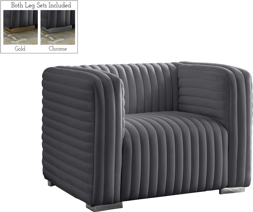 Ravish Grey Velvet Chair