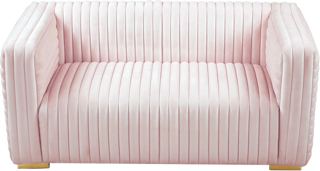 Ravish Pink Velvet Loveseat