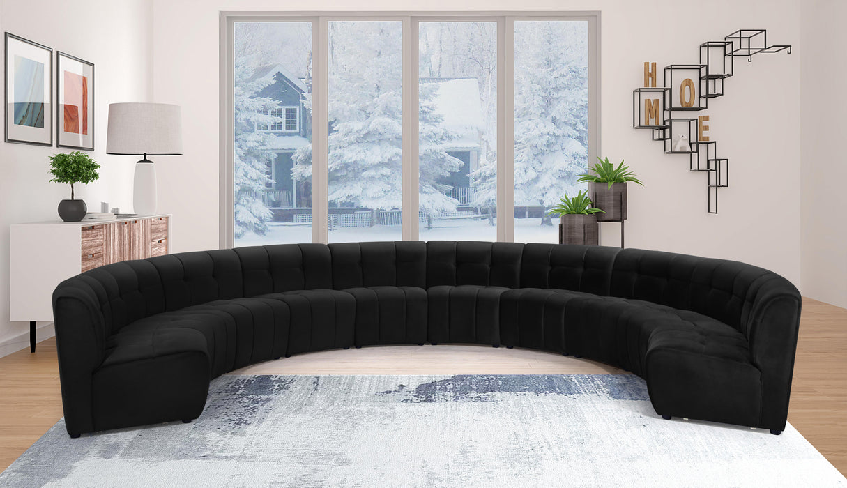 Limitless Black Velvet 10pc. Modular Sectional - Furniture Stars (Chicago, IL)