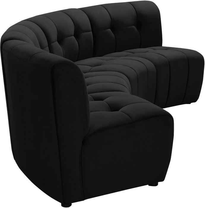 Limitless Black Velvet 4pc. Modular Sectional