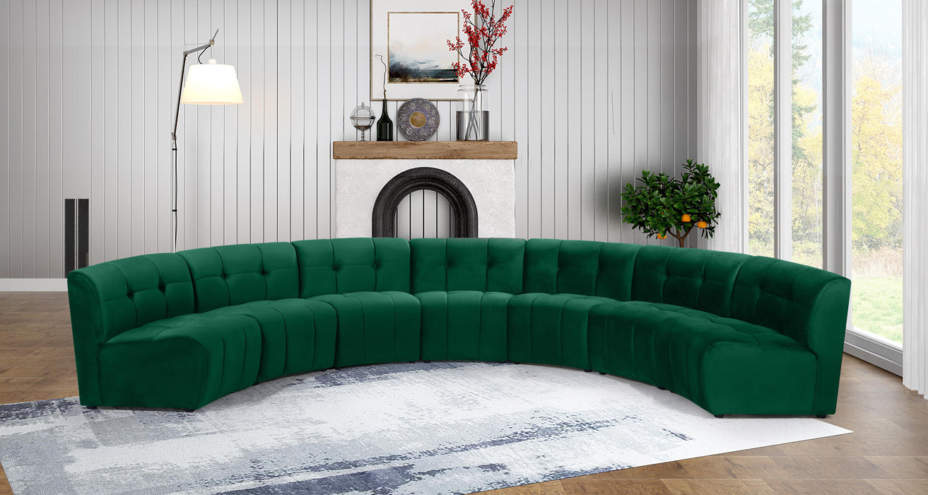 Limitless Green Velvet 7pc. Modular Sectional