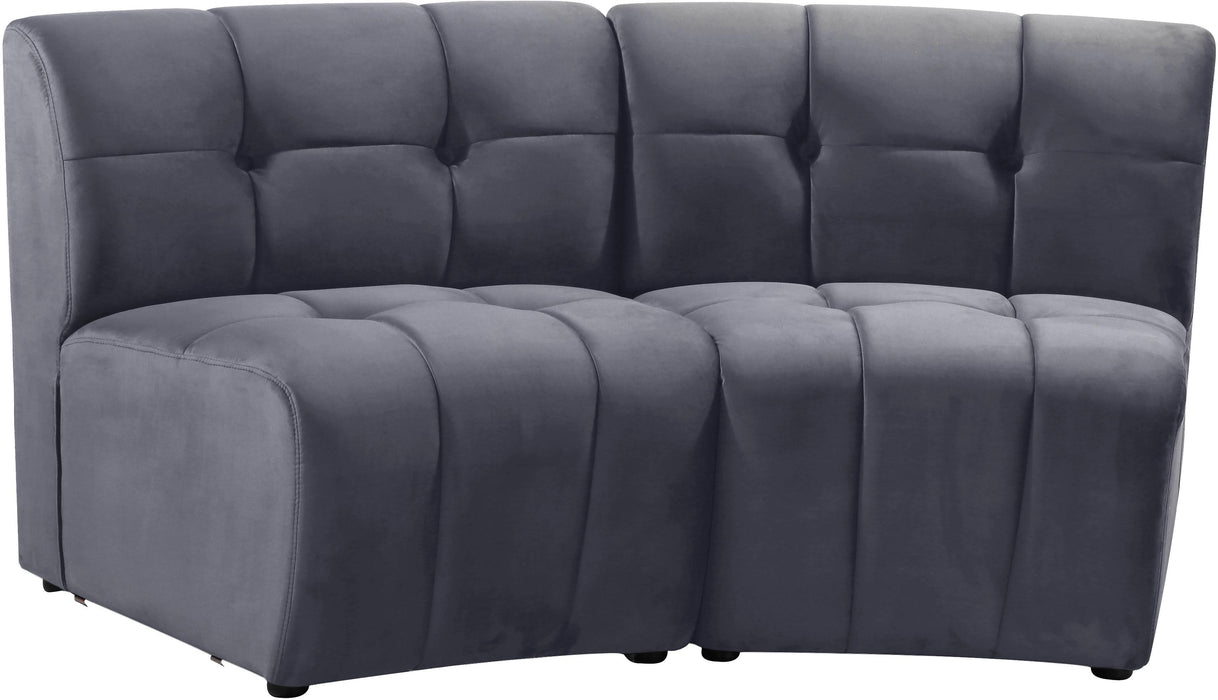 Limitless Grey Velvet 2pc. Modular Sectional