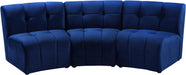 Limitless Navy Velvet 3pc. Modular Sectional image