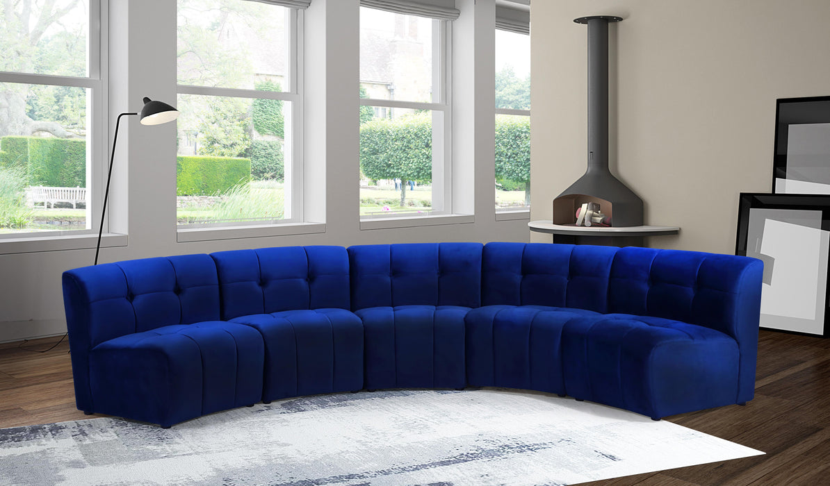 Limitless Navy Velvet 5pc. Modular Sectional