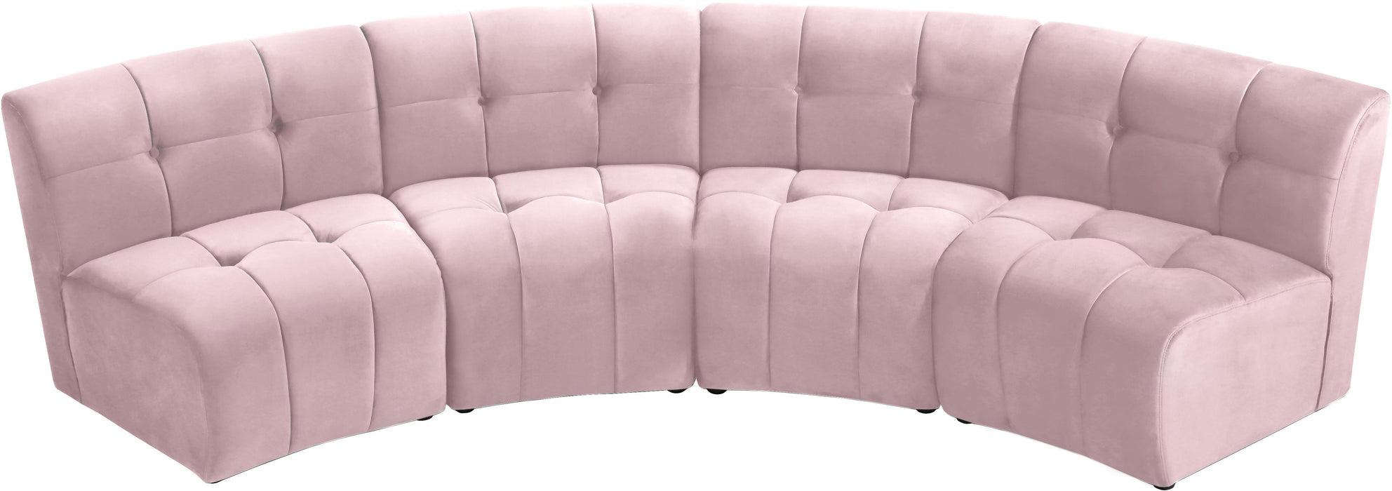 Limitless Pink Velvet 4pc. Modular Sectional