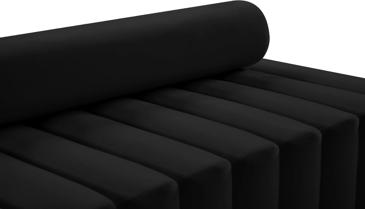 Melody Black Velvet Loveseat - Furniture Stars (Chicago, IL)