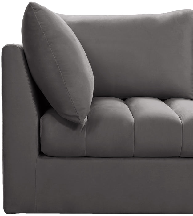Jacob Grey Velvet Modular Sofa - Furniture Stars (Chicago, IL)