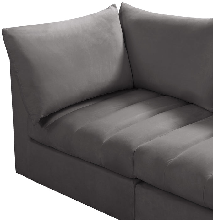 Jacob Grey Velvet Modular Sofa - Furniture Stars (Chicago, IL)