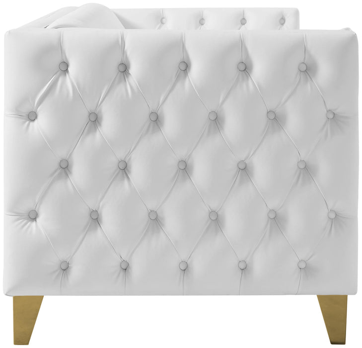 Michelle White Faux Leather Sofa - Furniture Stars (Chicago, IL)