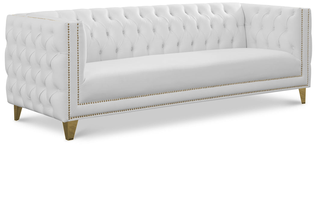 Michelle White Faux Leather Sofa image