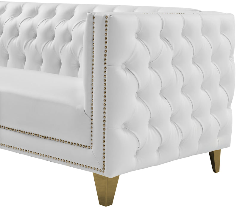Michelle White Faux Leather Sofa - Furniture Stars (Chicago, IL)
