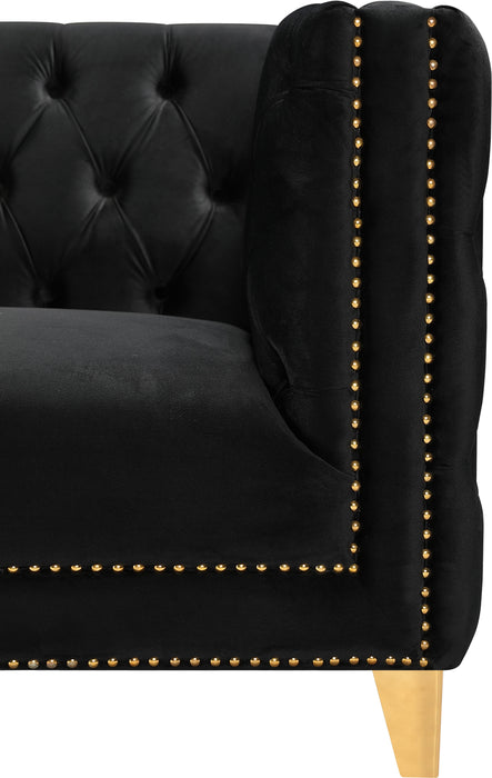Michelle Black Velvet Loveseat - Furniture Stars (Chicago, IL)