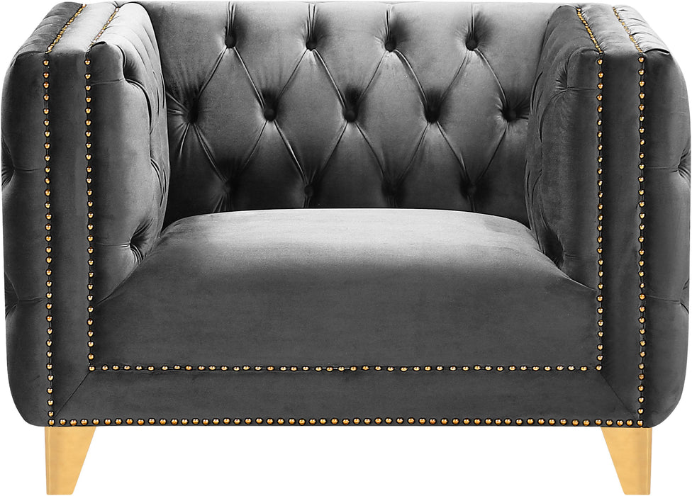 Michelle Grey Velvet Chair - Furniture Stars (Chicago, IL)