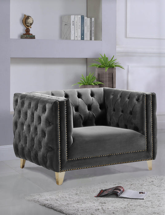 Michelle Grey Velvet Chair - Furniture Stars (Chicago, IL)