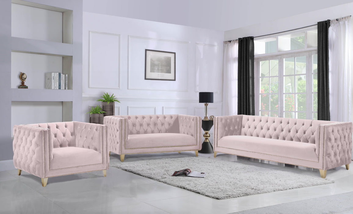 Michelle Pink Velvet Loveseat - Furniture Stars (Chicago, IL)
