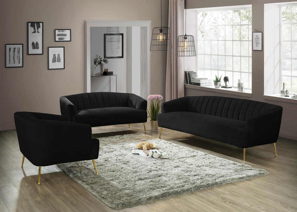 Tori Black Velvet Sofa - Furniture Stars (Chicago, IL)