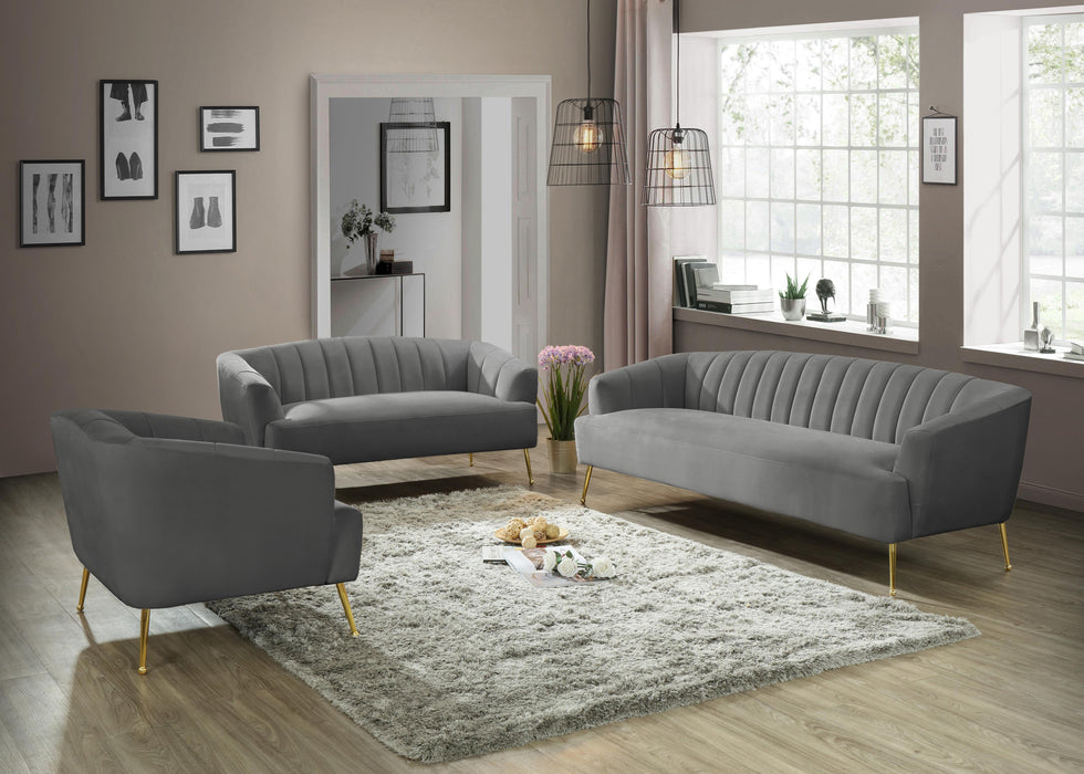 Tori Grey Velvet Loveseat - Furniture Stars (Chicago, IL)