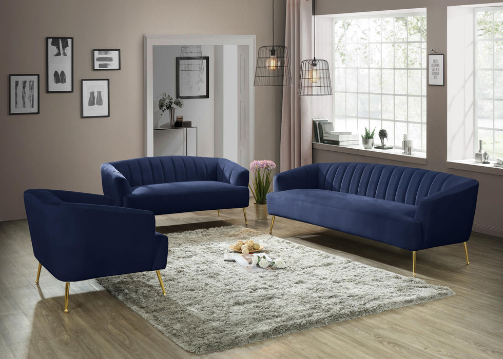 Tori Navy Velvet Loveseat - Furniture Stars (Chicago, IL)