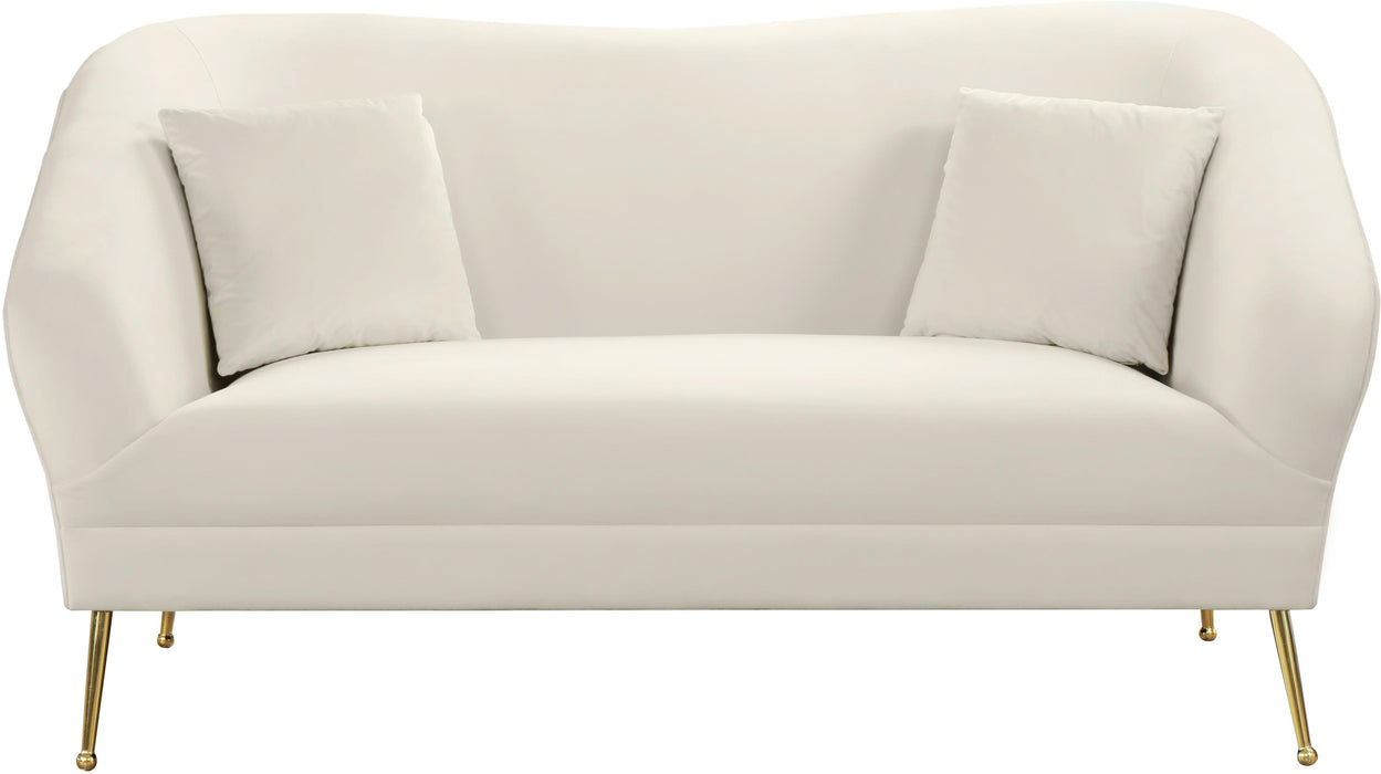 Hermosa Cream Velvet Loveseat