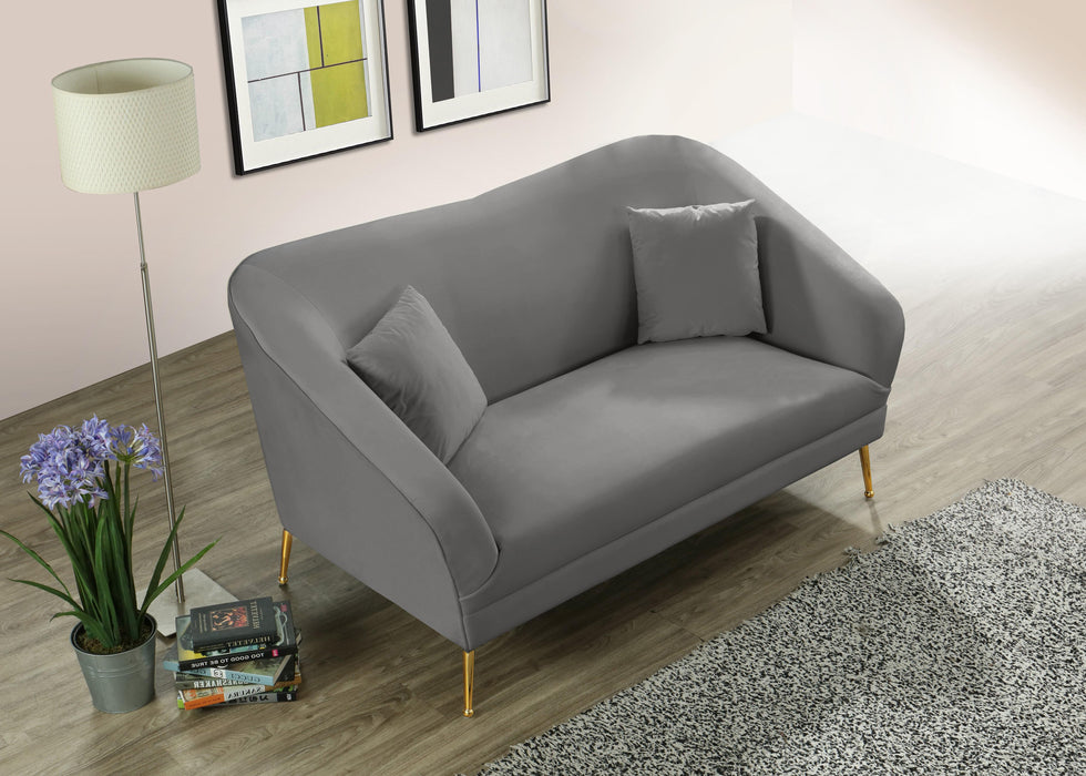 Hermosa Grey Velvet Loveseat