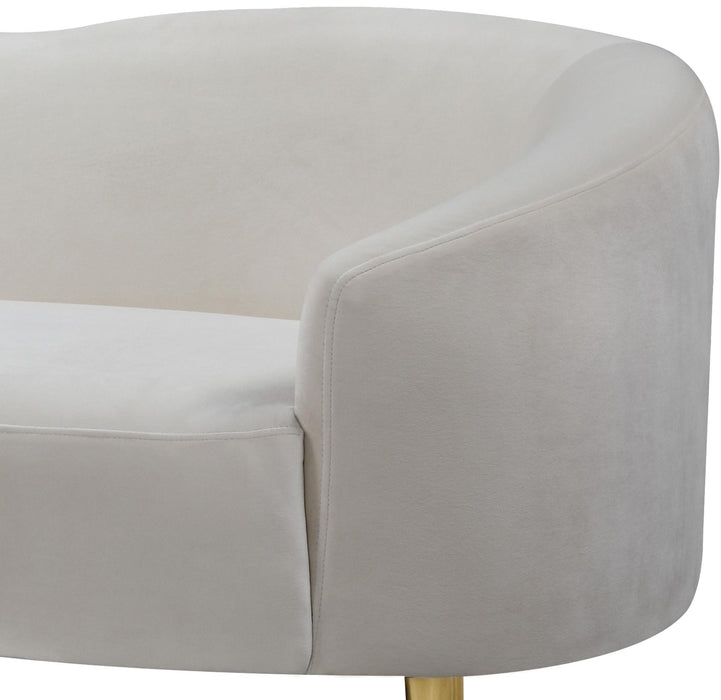 Ritz Cream Velvet Loveseat