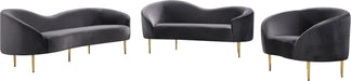 Ritz Grey Velvet Loveseat - Furniture Stars (Chicago, IL)