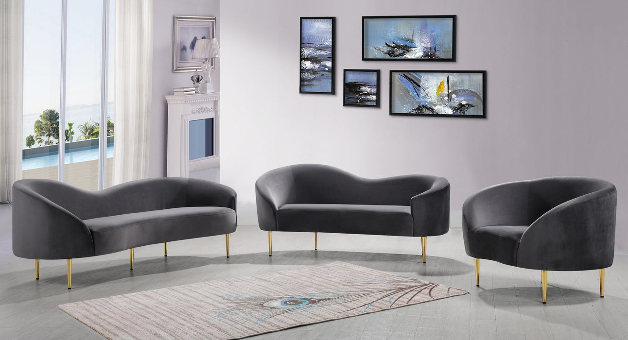 Ritz Grey Velvet Sofa - Furniture Stars (Chicago, IL)