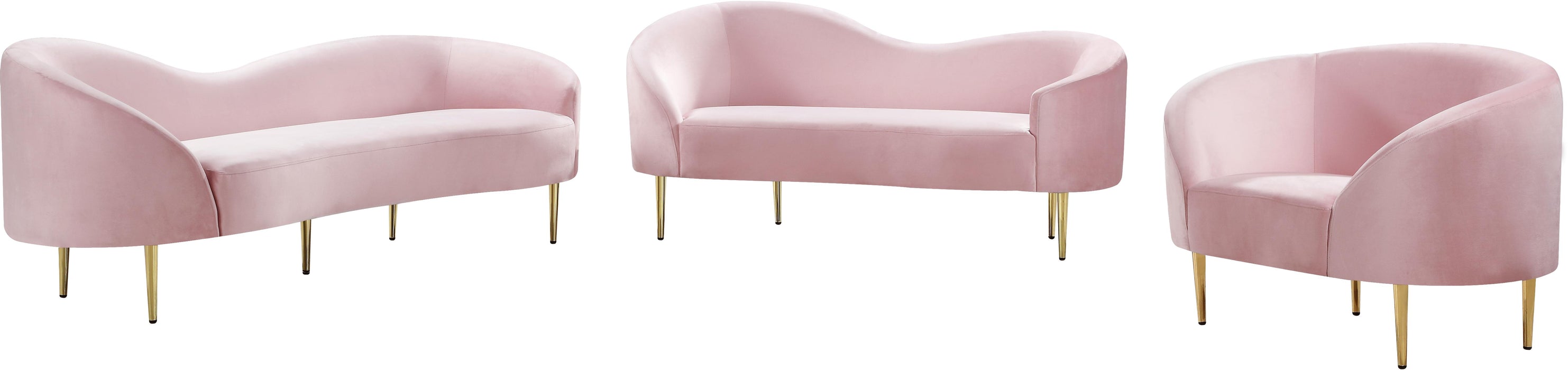 Ritz Pink Velvet Loveseat - Furniture Stars (Chicago, IL)