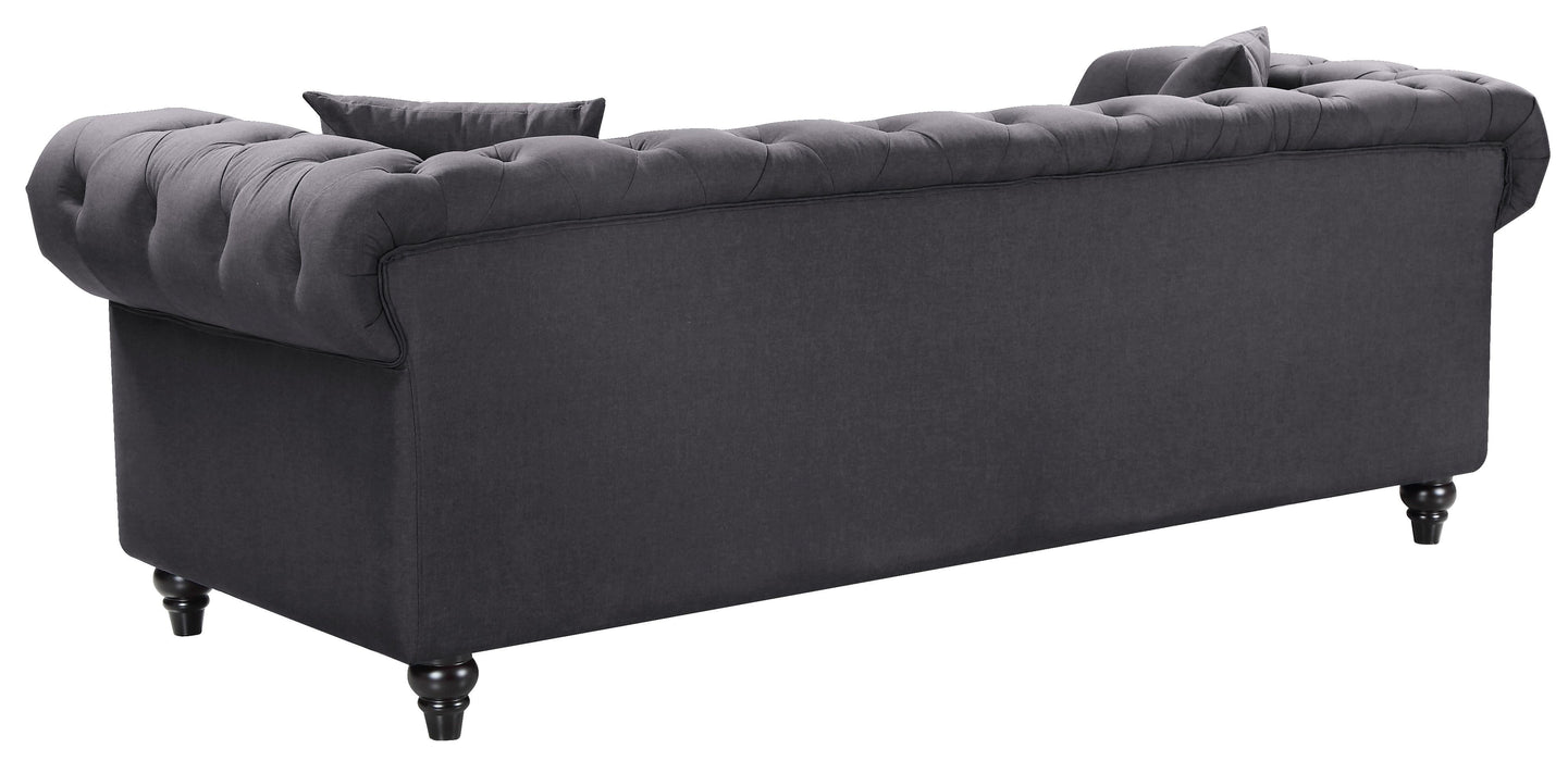 Chesterfield Grey Linen Sofa - Furniture Stars (Chicago, IL)