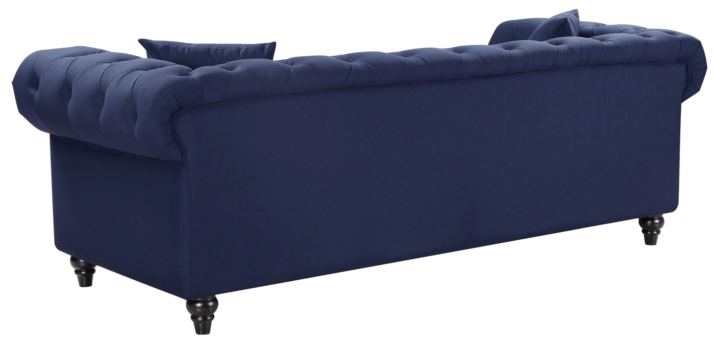Chesterfield Navy Linen Sofa - Furniture Stars (Chicago, IL)