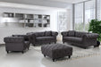 Chesterfield Grey Linen Ottoman - Furniture Stars (Chicago, IL)
