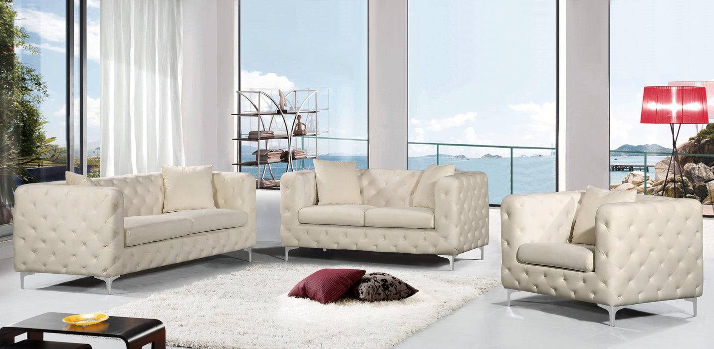 Scarlett Cream Velvet Loveseat - Furniture Stars (Chicago, IL)
