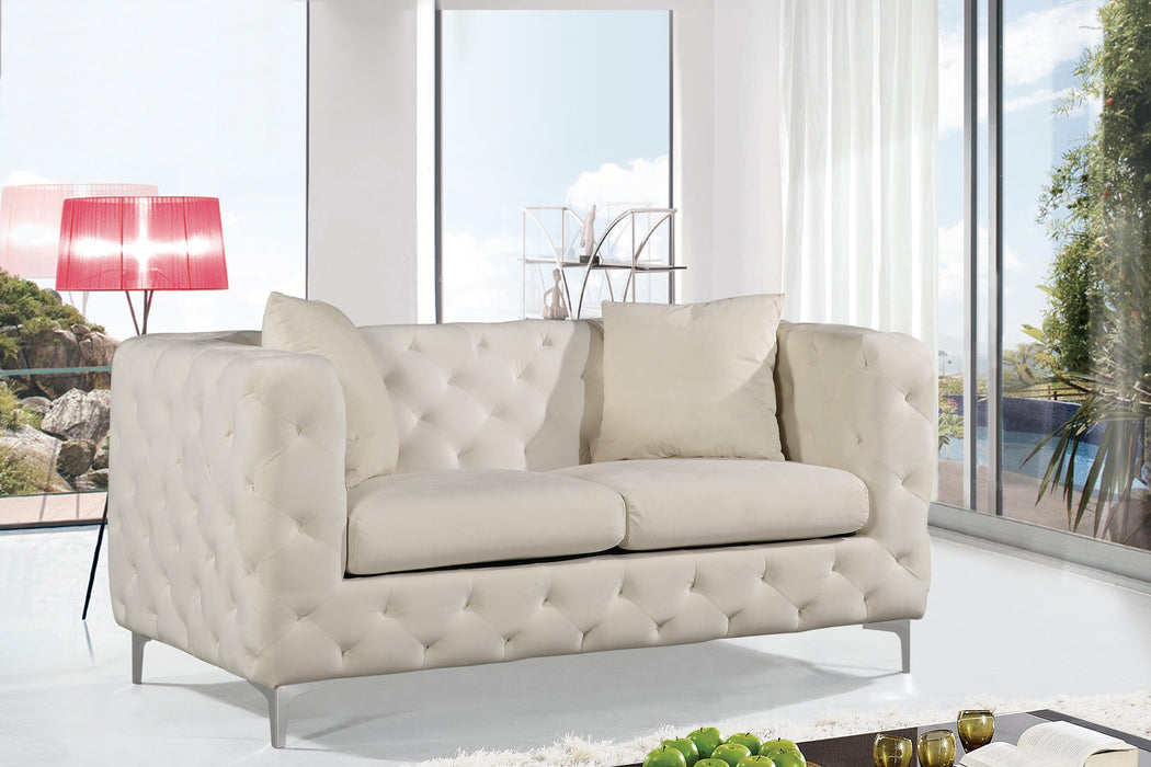 Scarlett Cream Velvet Loveseat