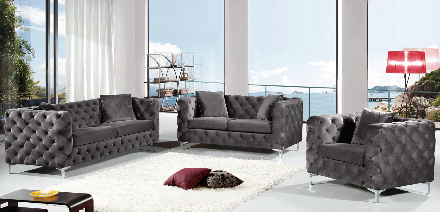 Scarlett Grey Velvet Loveseat - Furniture Stars (Chicago, IL)