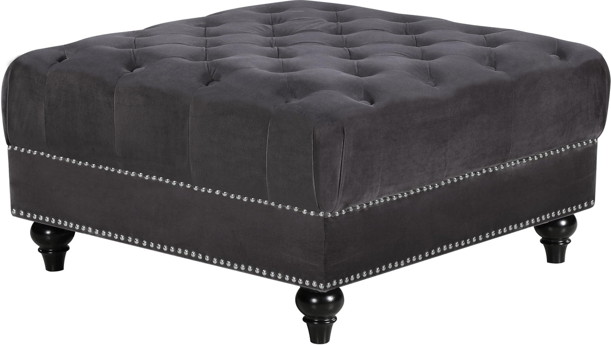 Sabrina Grey Velvet Ottoman image