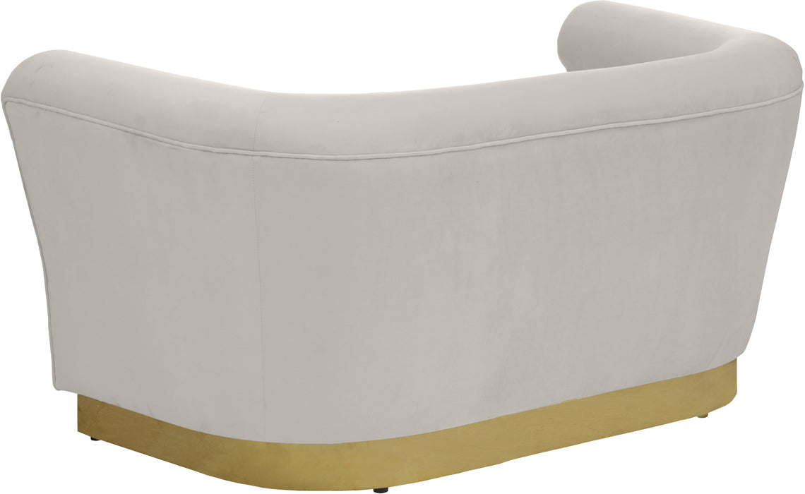 Bellini Cream Velvet Loveseat